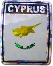 CYPRUS PRISMATIC  REFLECTIVE FLAG STICKER DECAL  - NEW - FREE SHIPPING