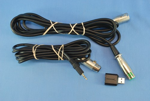 2x Audio Microphone Cables 3 pin XLR & 3.5mm W/USB Adaptor FREE SHIPPING