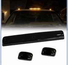 Smoked Lens 3pc Cab Roof Marker Running Lights W White Led Lamps For Truck Suv Smoked Lens 3pc Cab Roof Marker Running Lights W White Led Lamps For Truck Suv