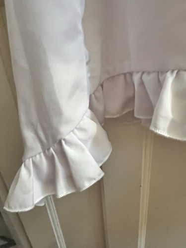 LOOSE FITTING WHITE SHEIN DROP SIDES FRILLY SLEEVES & TRIM SIZE M - Picture 3 of 8