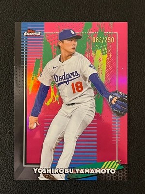Yoshinobu Yamamoto 2026 Topps Finest Pink Refractor /250 Common 26 Dodgers
