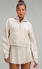 Lululemon Scuba Oversized Funnel Neck Half Zip Pullover BoneWomens Sz XS/S New