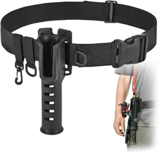 Fishing Waist Belt Rod Holder - Adjustable Wading Belt with Portable Pole Insert
