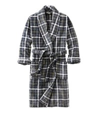 L.L. Bean Wicked Plush Luxury Robe Men's L Bean of Freeport Gray Plaid 120 NWT
