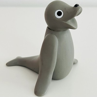 Vintage Pingu Robby The Seal 1992 Actionfigur 3'' Golden Bear BBC CBeebies grau