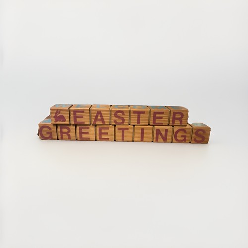 Reversible Holiday Blocks Christmas Easter Valentine's Welcome Friends - Picture 2 of 6