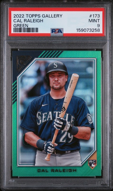 2022 Topps Gallery Cal Raleigh Green /125 #173 RC PSA 9