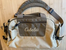Tan Cabela's Catch-All Gear Duffle Bag Hiking Carry-On Tackle Fishing Organizer