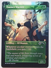 Waifu Fantasy Game Card – Altered Art Custom – Essence Warden 02 Foil