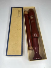 Vintage Boosey and Hawkes Wooden Bass Recorder in Box 18.5”