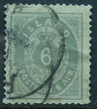 Iceland 1876 6a perf 14 SG 15 Used cat £35 thin