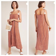 Faithfull The Brand Arietta Striped Tassel Tie Button Front Striped Maxi Dress 4
