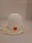 Fenton Vintage Pedestal Hobnail Milk Glass Fairy Lamp TOP CRACKED LOT 2 OF 2