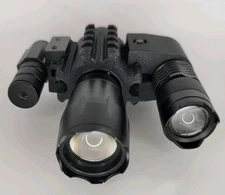 Picatinny Mount Tactical Flashlight - Laser Sight - Red Light - Tripple Tree 