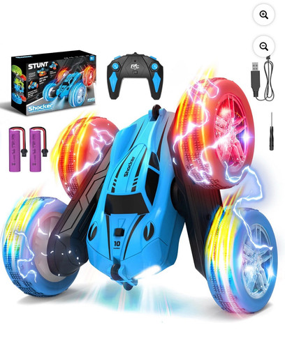 Remote Control Car, RC Cars Toys for Kids Ages 6-12, 4WD Stunt Car with LED L...