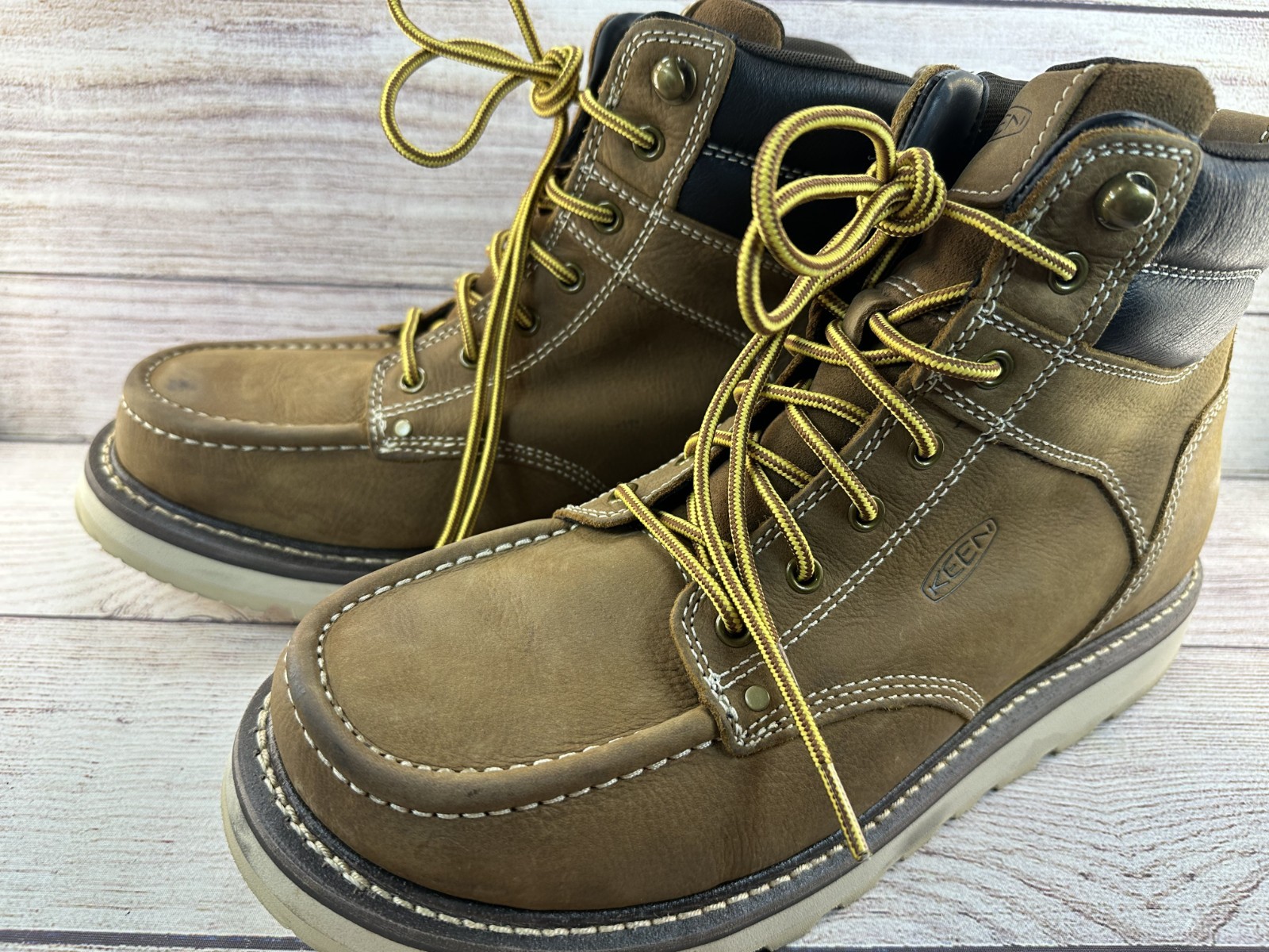 KEEN Utility Men's Brown Leather Cincinnati 6" Waterproof Work Boots Size 11.5 D image 3