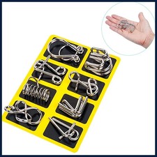 8Pcs/Set Metal Montessori Puzzle Wire IQ Mind Brain Teaser Puzzles Adults