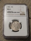 1906 Barber Quarter, NGC MS 61, Bright White Beauty