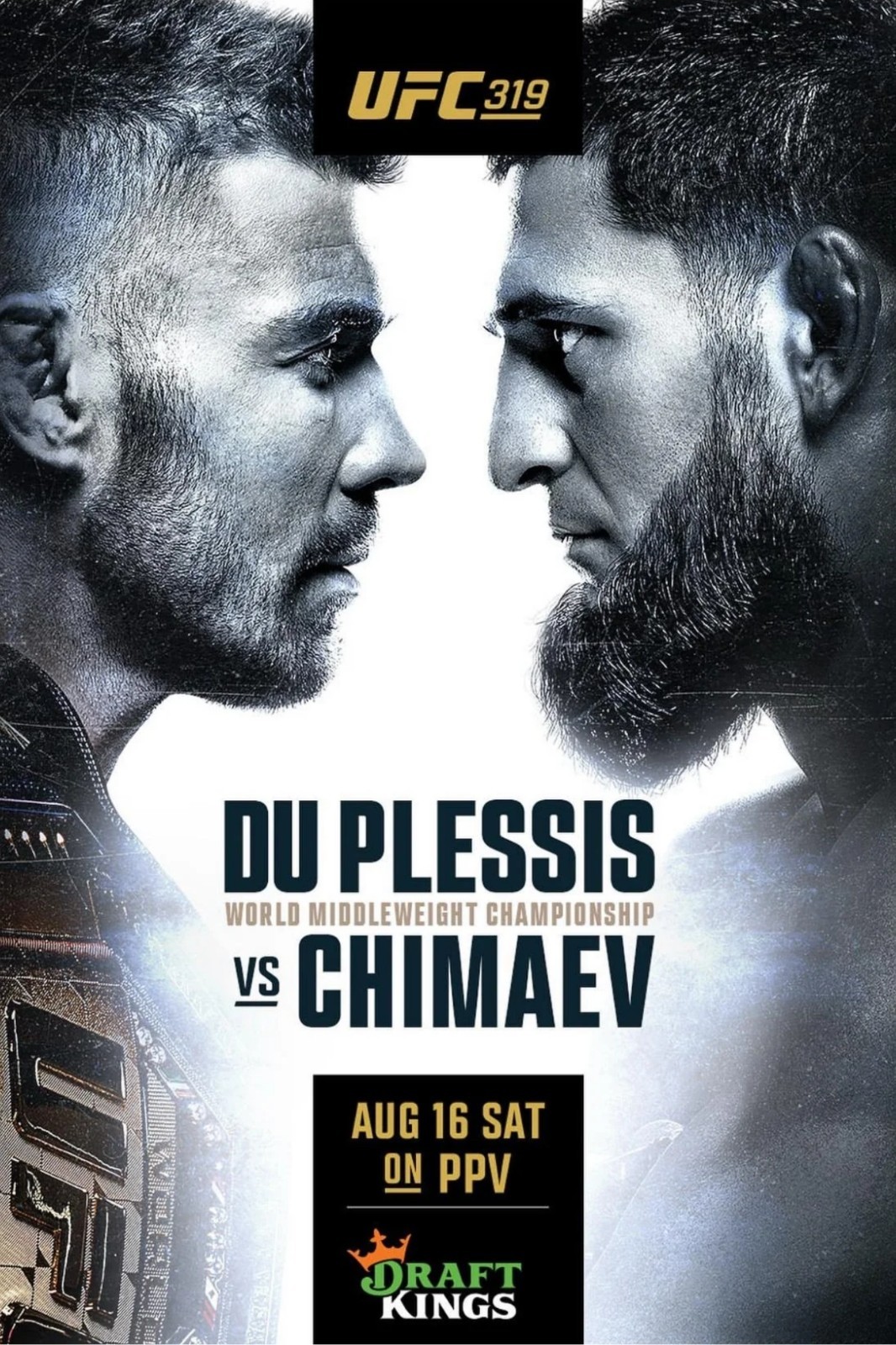 UFC 319 Du Plessis Vs. Chimaev 12x18 Fight Poster
