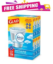 Glad Small Twist-Tie Trash Bags,Fresh Clean Scent with Febreze Freshness,156 ct
