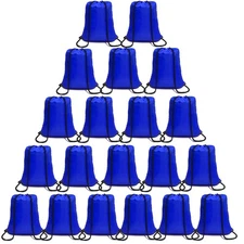100 Pack Drawstring Backpack Royal Blue Bulk Drawstring Bags Nylon String Bac...