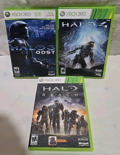 Lot Of 3 Halo Xbox 360 Video Games, Halo 3 ODST, Halo 4, Halo Reach ALL TESTED!