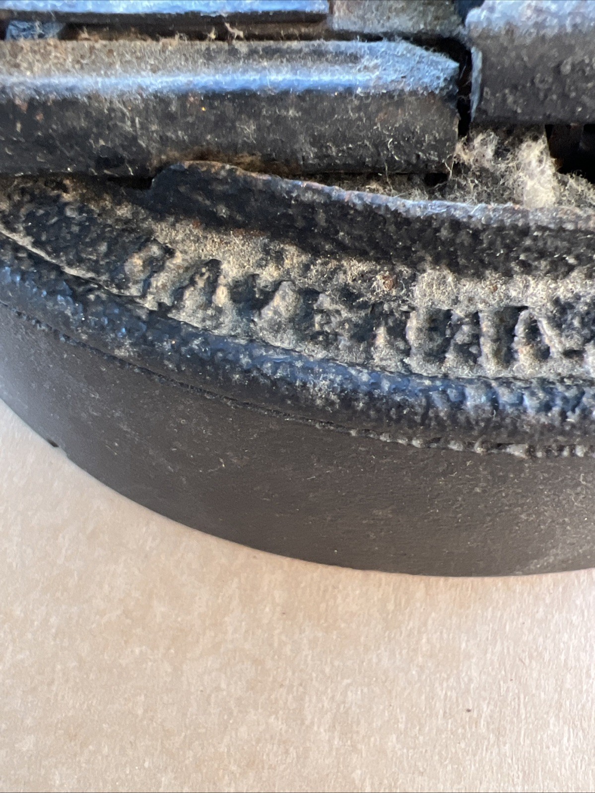 Vintage Sad Iron A.C. Williams with Wooden Handle Made in Ravenna, Ohio, USA