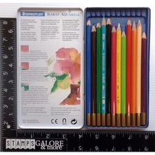 STAEDTLER KARAT AQUARELL CRAFT WATERCOLOR PENCILS SET 12 TIN CASE 3046