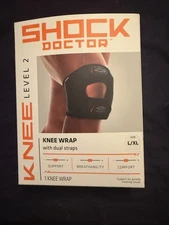 Shock Doctor Knee/Patella Support Wrap with Dual Strap Compression Black l/xl