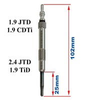 12 GlüHkerzen FüR Alfa Romeo 147 156 159 166 1.9 JTD 2.4 JTD M10X100 Aluminium