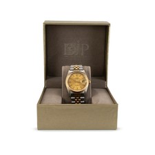 Rolex Datejust 36MM 16233 Champaign Fluted Jubilee Gold Steel Watch 11