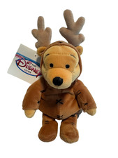 Disney Store Exclusive Mini Bean Bag Reindeer Winnie the Pooh 8"