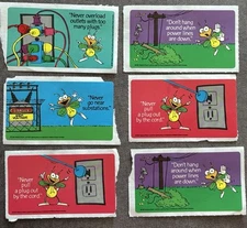 Six Louie the Lightening Bug Safety Stickers from Alabama Power Company 1985
