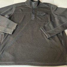 Eddie Bauer Sport Shop Grey 1/4 Button Cotton Pullover Sweater Mens 2XL