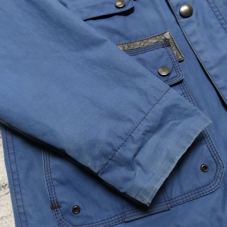 Chaqueta Parka Marca Barbour Beacon Borde Cuero Talla L Azul Foto 2 de 4