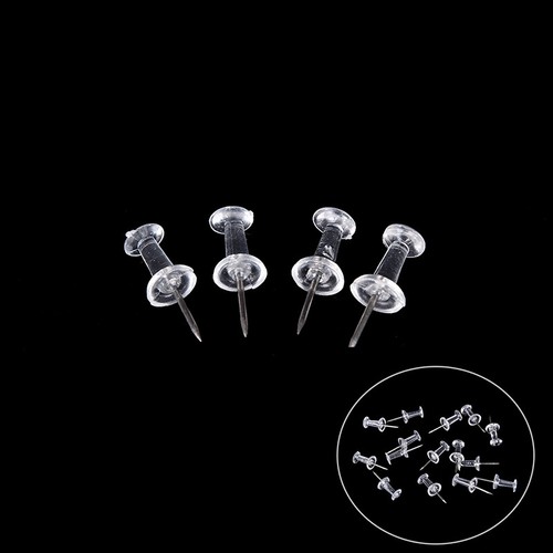 High 40 Pcs Transparent Push Pins Notice Board Map Thumb Tacks Point Bulletin - Afbeelding 8 van 11