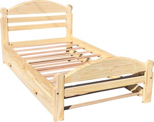 Wooden-Twin-Bed-with-Trundle-Children-Solid-Pine-Bed-Unfinished-Solid-Pine-Wood