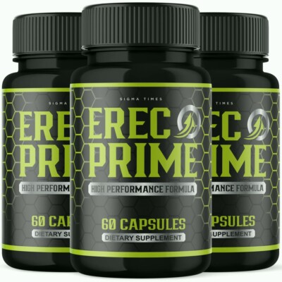 (3 Pack) Erec Prime Supplement for Men Virility, Male Performance Pills
