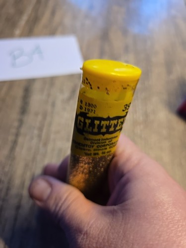 VINTAGE 1970 CHEMTOY GLITTER 29 CENT PRICER 3/4 OZ Gold - Picture 4 of 7