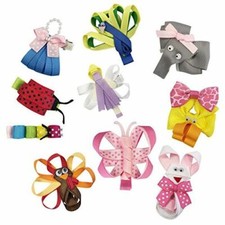 Wrapables Baby Toddler Ribbon Sculpture Hair Clips Set of 10 