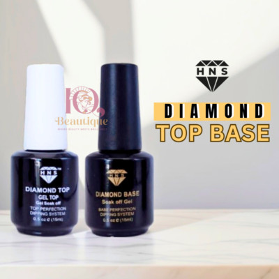 HNS Diamond Gel Top Base Soak-Off LED/UV 0.5oz Perfection Dip System *Pick Any*
