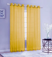 Sheer Voile Grommet Top Window Curtain Panel Drape 81007