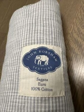 John Robshaw Sagana Quilted Woven Stripe Euro Sham Gray 26" X 26"