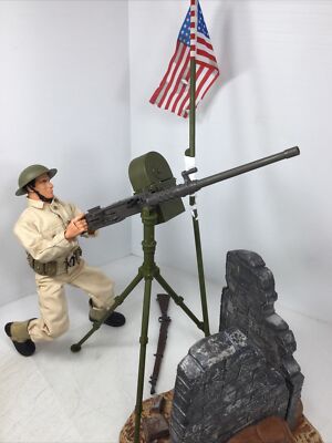 1/6 HASBRO GI JOE WW2 CUSTOM PEARL HARBOR DEFENDER .50 CAL MACHINE