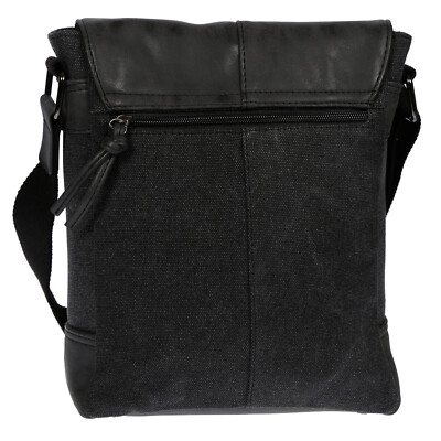 Canvas Herren Damen Umhängetasche Tasche Schultertasche Schwarz Messenger Bag