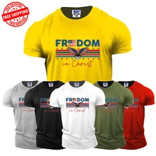 USA American Patriotic Eagle Mens T-Shirt Jesus Christ Funny Cool New Gift Tee