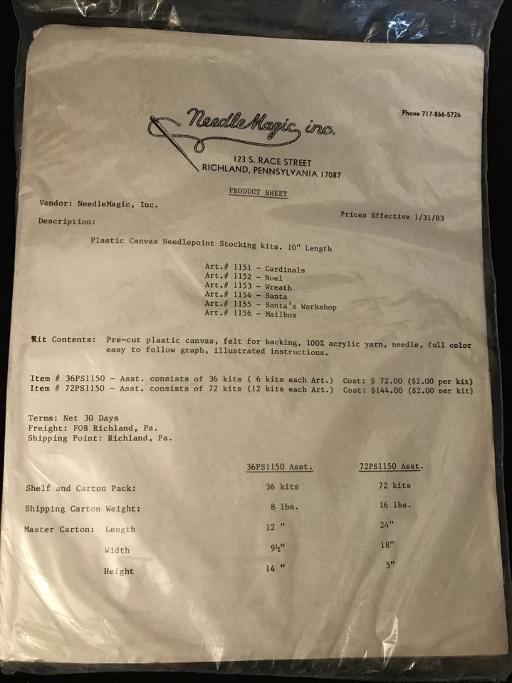 Kit Aguja Navidad NMI Medias 10" NOS Cardenales Foto 3 de 3