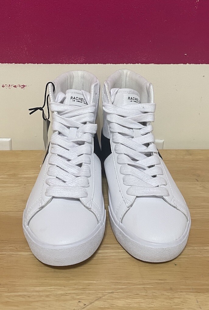 Rachel Zoe Genuine Leather High Top Sneaker White/Black Size