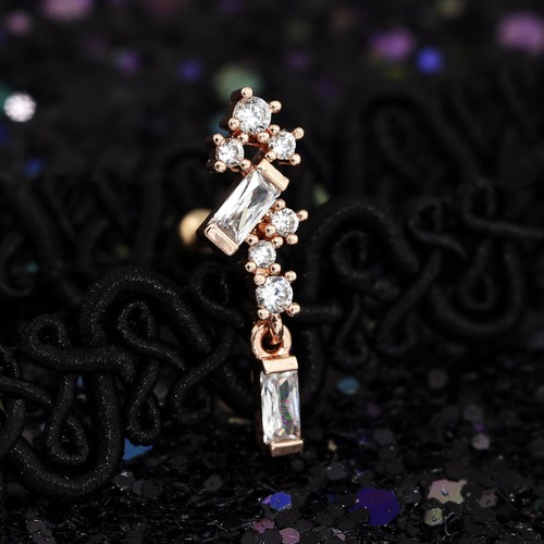Gem Crystal Ear Cartilage Helix Ring Bar Stud Ear Cuff Climber Piercing Earring - Picture 133 of 268