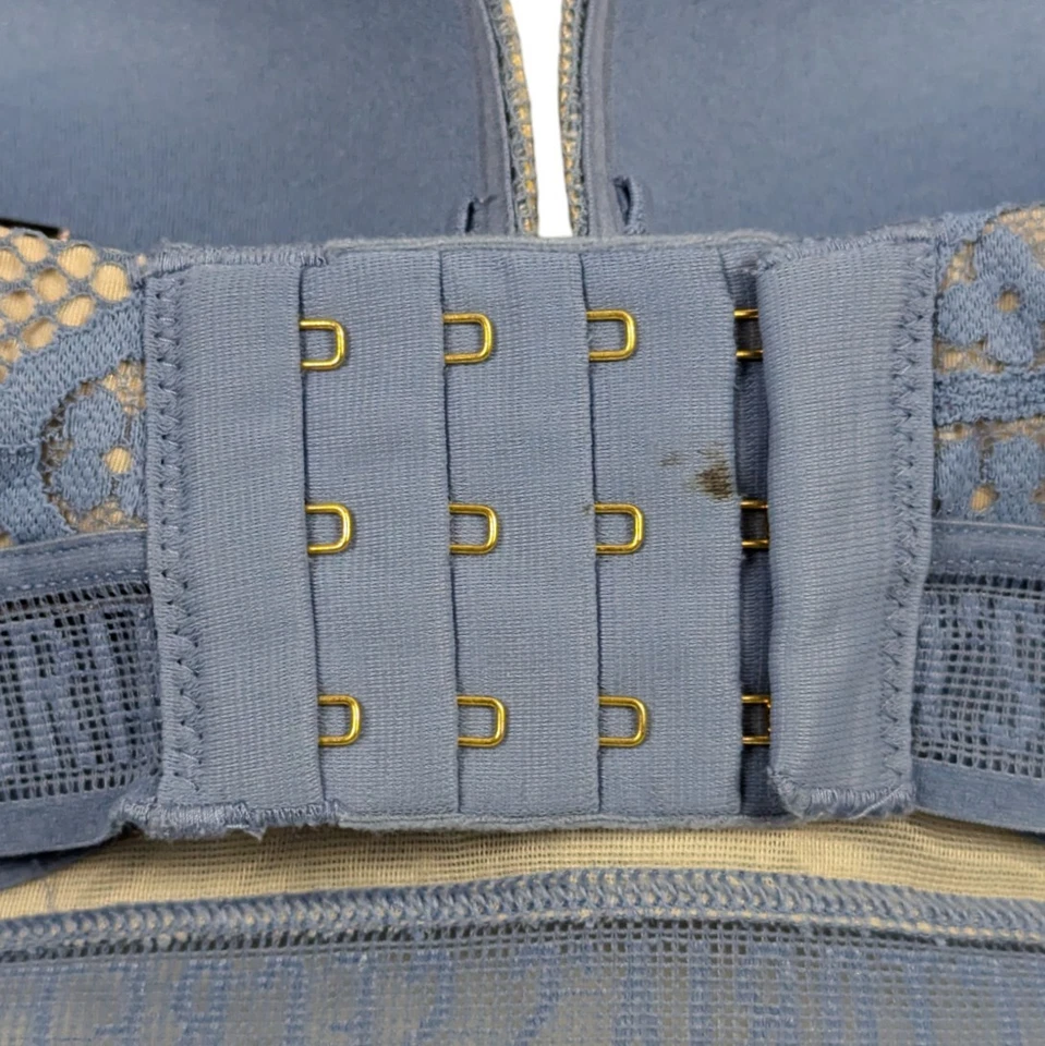 Sujetador push up muy sexy Victoria's Secret para mujer talla 32DD sin tirantes encaje azul VS Foto 2 de 4